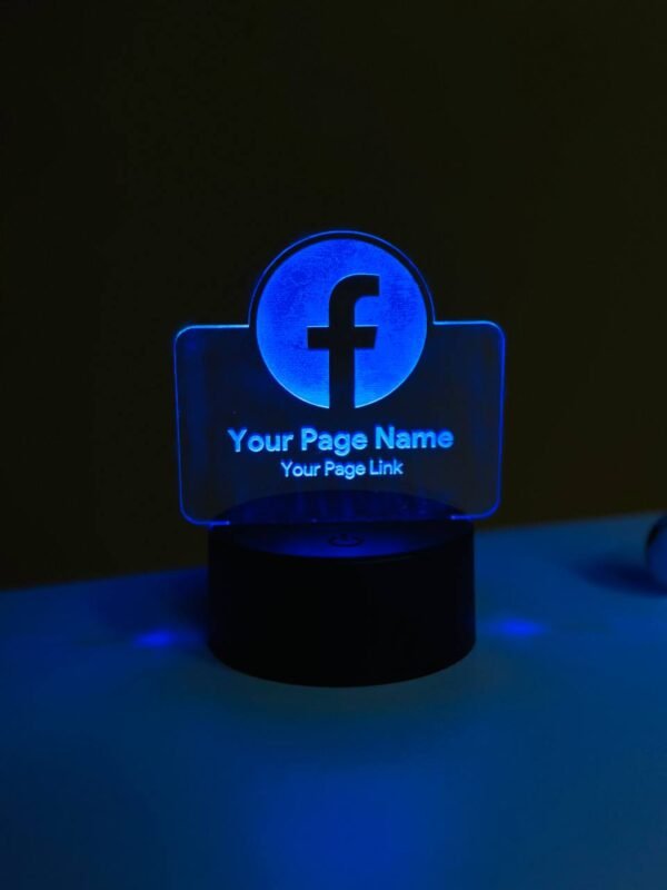 Customizable Facebook Logo Design Acrylic Multicolor Night