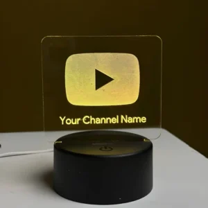 Customizable Youtube Logo Design Acrylic Multicolor Night Lamp Price In BD