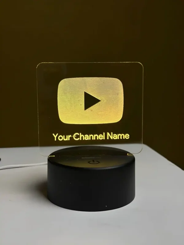 Customizable Youtube Logo Design Acrylic Multicolor Night Lamp Price In BD