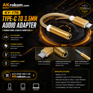 KIN KY-170 Premium Type-C to 3.5mm Audio Adapter | Best Converter for Gaming